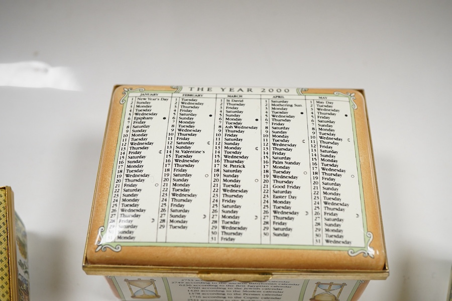A group of ten Halcyon Days enamel boxes, mostly USA related